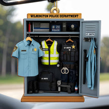 True Blue Police, Custom Police Ornament - Personalized Custom Wood Ornament, Custom Shaped - OFC018_WDO