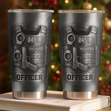 Honor Your Dedication, Police Badge Handcuffs Gun - Personalized Custom Stainless Steel Tumbler 20oz 30oz - OFC025_TB