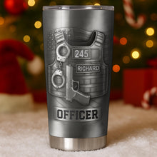 Honor Your Dedication, Police Badge Handcuffs Gun - Personalized Custom Stainless Steel Tumbler 20oz 30oz - OFC025_TB