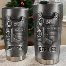 Honor Your Dedication, Police Badge Handcuffs Gun - Personalized Custom Stainless Steel Tumbler 20oz 30oz - OFC025_TB