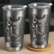 Honor Your Dedication, Police Badge Handcuffs Gun - Personalized Custom Stainless Steel Tumbler 20oz 30oz - OFC025_TB