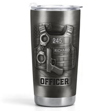 Honor Your Dedication, Police Badge Handcuffs Gun - Personalized Custom Stainless Steel Tumbler 20oz 30oz - OFC025_TB