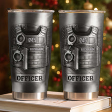 Beloved Officer Personalized Tumbler With Police Badge, Handcuffs, Pistol - Personalized Custom Stainless Steel Tumbler 20oz 30oz - OFC031_TB