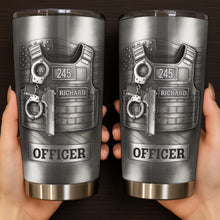Beloved Officer Personalized Tumbler With Police Badge, Handcuffs, Pistol - Personalized Custom Stainless Steel Tumbler 20oz 30oz - OFC031_TB