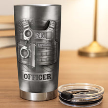 Beloved Officer Personalized Tumbler With Police Badge, Handcuffs, Pistol - Personalized Custom Stainless Steel Tumbler 20oz 30oz - OFC031_TB
