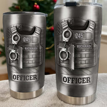 Beloved Officer Personalized Tumbler With Police Badge, Handcuffs, Pistol - Personalized Custom Stainless Steel Tumbler 20oz 30oz - OFC031_TB