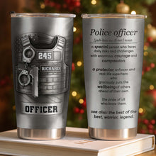 Police Officer, A Protector And Real-Life Superhero - Personalized Custom Stainless Steel Tumbler 20oz 30oz - OFC050_TB