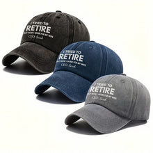 I Tried To Retire But Now I Work For My Wife CEO Text - Personalized Custom Washed Denim Cap - RETIRE088_WDCAP