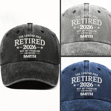 The Legend Has Retired Not My Problem Anymore Stars Design - Personalized Custom Washed Denim Cap - RETIRE120_WDCAP