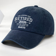 The Legend Has Retired Not My Problem Anymore Stars Design - Personalized Custom Washed Denim Cap - RETIRE120_WDCAP