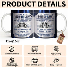 To My Son In Law Gift Of Life Fist Bump Metal Style - Personalized Custom Coffee Mug - SILA083_MG