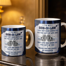 To My Son In Law Gift Of Life Fist Bump Metal Style - Personalized Custom Coffee Mug - SILA083_MG