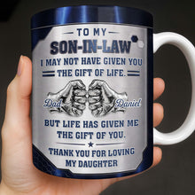 To My Son In Law Gift Of Life Fist Bump Metal Style - Personalized Custom Coffee Mug - SILA083_MG