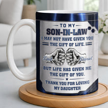 To My Son In Law Gift Of Life Fist Bump Metal Style - Personalized Custom Coffee Mug - SILA083_MG