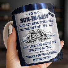 To My Son In Law Gift Of Life Fist Bump Metal Style - Personalized Custom Coffee Mug - SILA083_MG