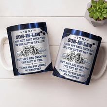 To My Son In Law Gift Of Life Fist Bump Metal Style - Personalized Custom Coffee Mug - SILA083_MG