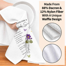 Recipe For A Special Sister With Purple Flower And Butterflies - Personalized Kitchen Towel - SIS057_TOWL