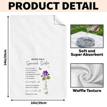 Recipe For A Special Sister With Purple Flower And Butterflies - Personalized Kitchen Towel - SIS057_TOWL