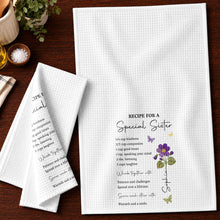 Recipe For A Special Sister With Purple Flower And Butterflies - Personalized Kitchen Towel - SIS057_TOWL