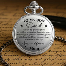 To My Son, Now And Forever, Stars - Personalized Silver Plated Pocket Watch - SON014_SWATCH