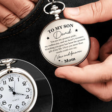 To My Son, Now And Forever, Stars - Personalized Silver Plated Pocket Watch - SON014_SWATCH