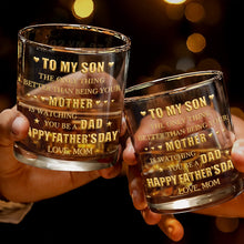 To My Son Better Than Being Your Mother Hearts Stars - Personalized Custom Whiskey Glass - SON156_RWG