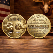 À Mon Fils Fist Bump Custom 3D Gold Effect French Message - Custom Commemorative Coin - SON241_KCOIN