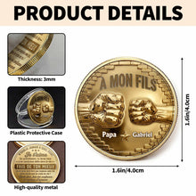 À Mon Fils Fist Bump Custom 3D Gold Effect French Message - Custom Commemorative Coin - SON241_KCOIN