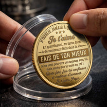 À Mon Fils Fist Bump Custom 3D Gold Effect French Message - Custom Commemorative Coin - SON241_KCOIN