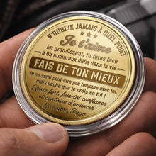 À Mon Fils Fist Bump Custom 3D Gold Effect French Message - Custom Commemorative Coin - SON241_KCOIN