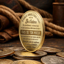 À Mon Fils Fist Bump Custom 3D Gold Effect French Message - Custom Commemorative Coin - SON241_KCOIN