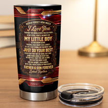 To My Son Never Forget How Much I Love You Robot Fist Bump - Personalized Custom Stainless Steel Tumbler 20oz - SON279_USTUM