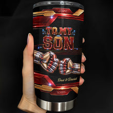 To My Son Never Forget How Much I Love You Robot Fist Bump - Personalized Custom Stainless Steel Tumbler 20oz - SON279_USTUM