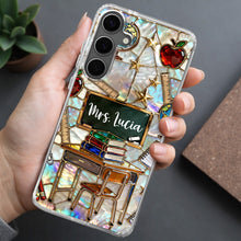 Classroom Inspired Teacher Book and Apple Design - Personalized Clear Phone Case - TEACH070_PHC