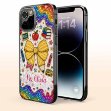 Teaching Is A Work Of Heart Pencil Bow And Apple - Personalized Clear Phone Case - TEACH098_PHC