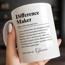 Difference Maker Dictionary Definition Typography Personalized Design - Personalized Custom Coffee Mug - TEACH283_MG