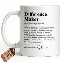 Difference Maker Dictionary Definition Typography Personalized Design - Personalized Custom Coffee Mug - TEACH283_MG