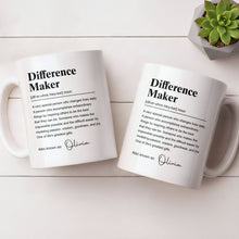 Difference Maker Dictionary Definition Typography Personalized Design - Personalized Custom Coffee Mug - TEACH283_MG