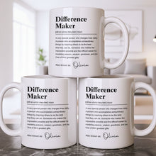 Difference Maker Dictionary Definition Typography Personalized Design - Personalized Custom Coffee Mug - TEACH283_MG
