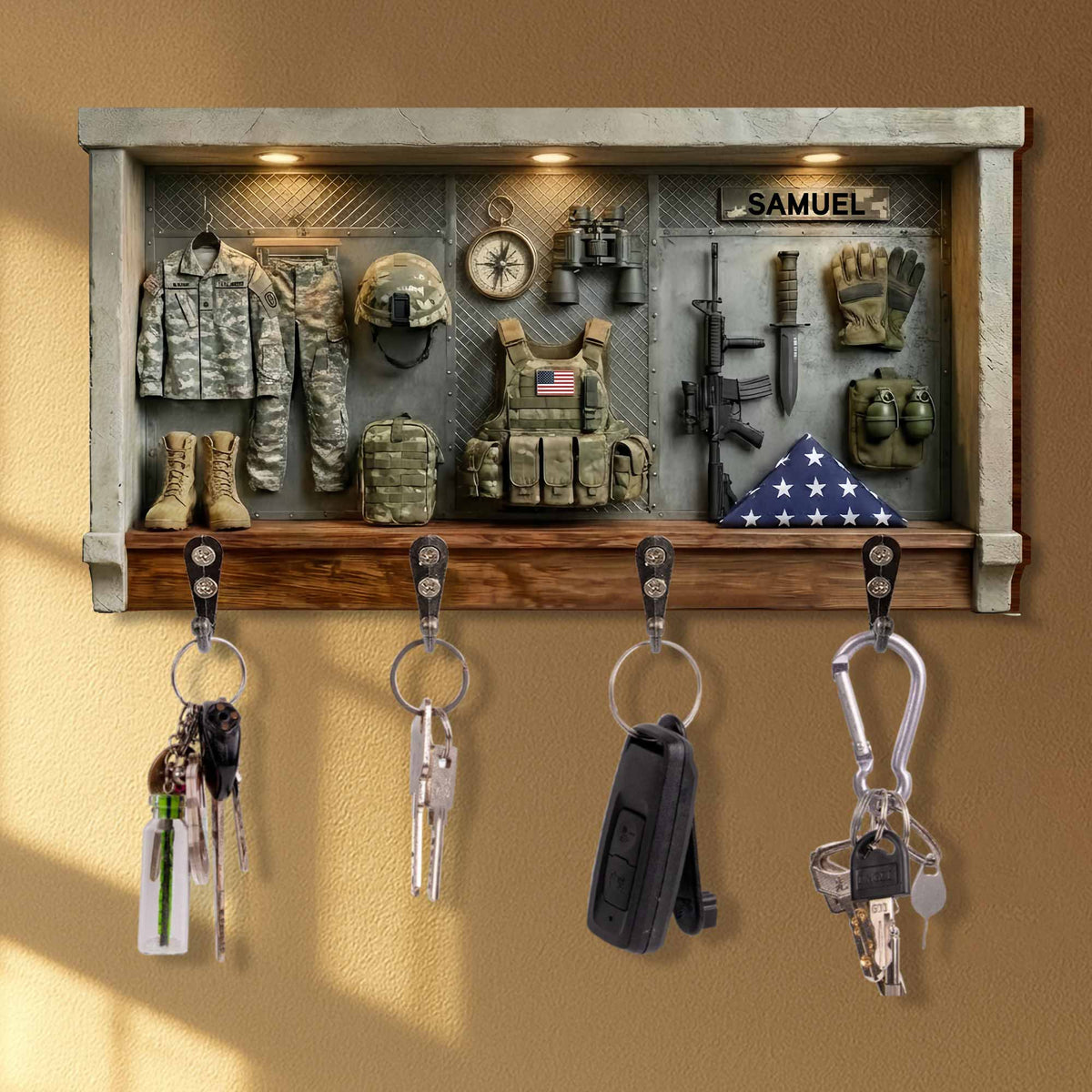 A Hero's Journey Military Uniform And Tactical Gear Personalized Key Holder - Personalized Key Holder - VTR003_KHO
