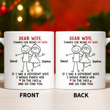 Dear Wife Thanks For Being My Wife, Stick Figures And Hearts - Personalized Custom Coffee Mug - WIF059_MG