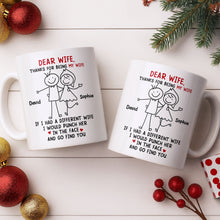 Dear Wife Thanks For Being My Wife, Stick Figures And Hearts - Personalized Custom Coffee Mug - WIF059_MG