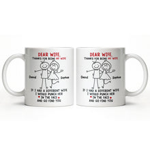 Dear Wife Thanks For Being My Wife, Stick Figures And Hearts - Personalized Custom Coffee Mug - WIF059_MG