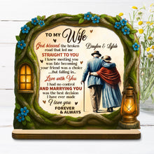 God Blessed The Broken Road That Led Me Straight To You - Personalized Custom 2-Layer Wood Plaque With Flat Base - WIF061_WPLA