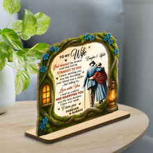 God Blessed The Broken Road That Led Me Straight To You - Personalized Custom 2-Layer Wood Plaque With Flat Base - WIF061_WPLA