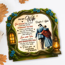 God Blessed The Broken Road That Led Me Straight To You - Personalized Custom 2-Layer Wood Plaque With Flat Base - WIF061_WPLA