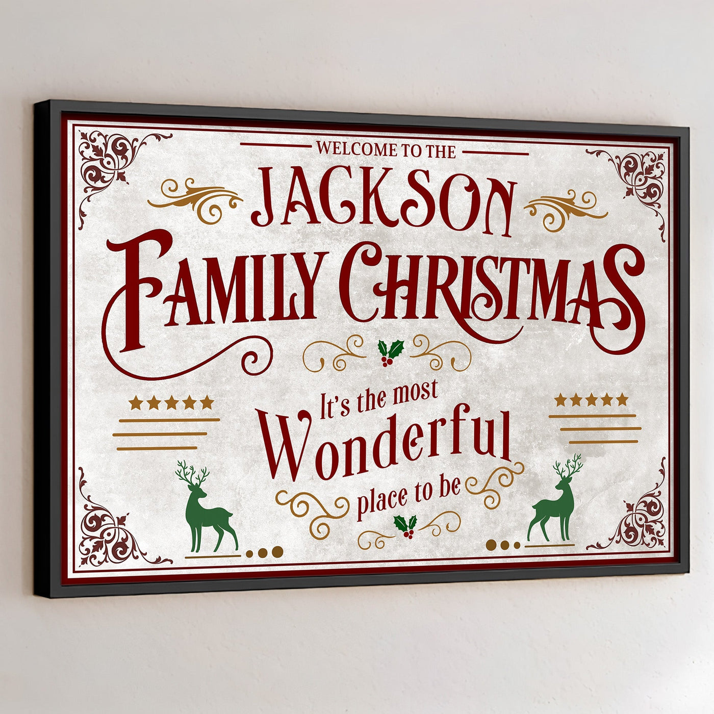 Welcome To The Family Christmas, Wonderful Place To Be - Personalized Custom Horizontal Poster - XMAS010_HPOS