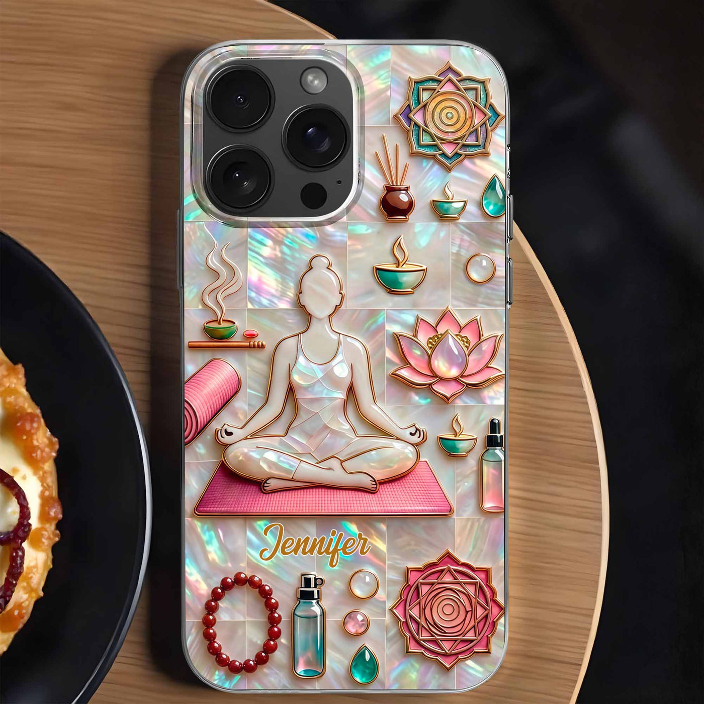 Find Your Inner Peace And Balance Yoga Woman With Lotus Flower - Personalized Clear Phone Case - YOGA013_PHC