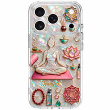 Find Your Inner Peace And Balance Yoga Woman With Lotus Flower - Personalized Clear Phone Case - YOGA013_PHC