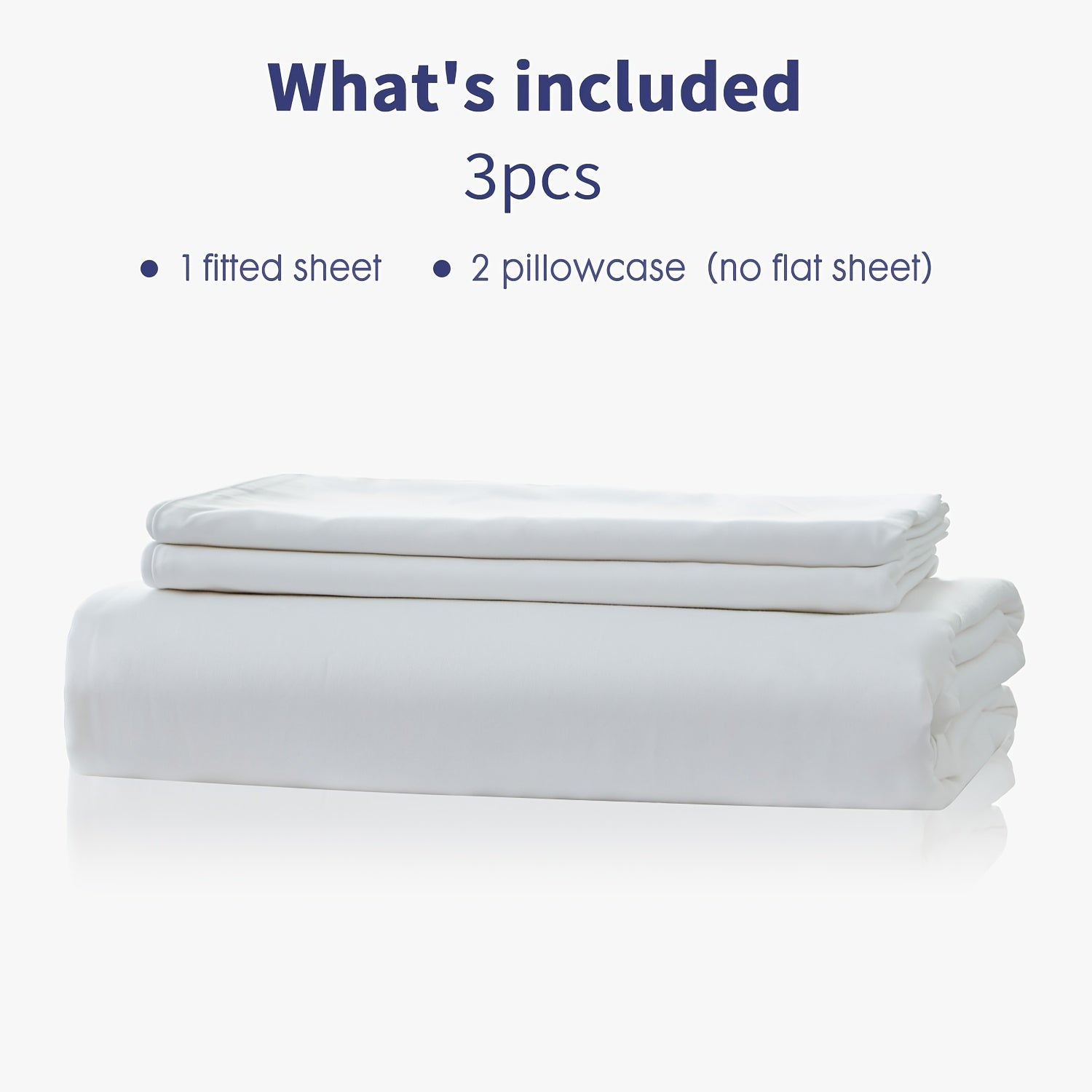 3pcs 100% Polyester Fitted Sheet Set, (1*Fitted Sheet + 2*Pillowcases, Without Core), Deep Pocket Up to 18\